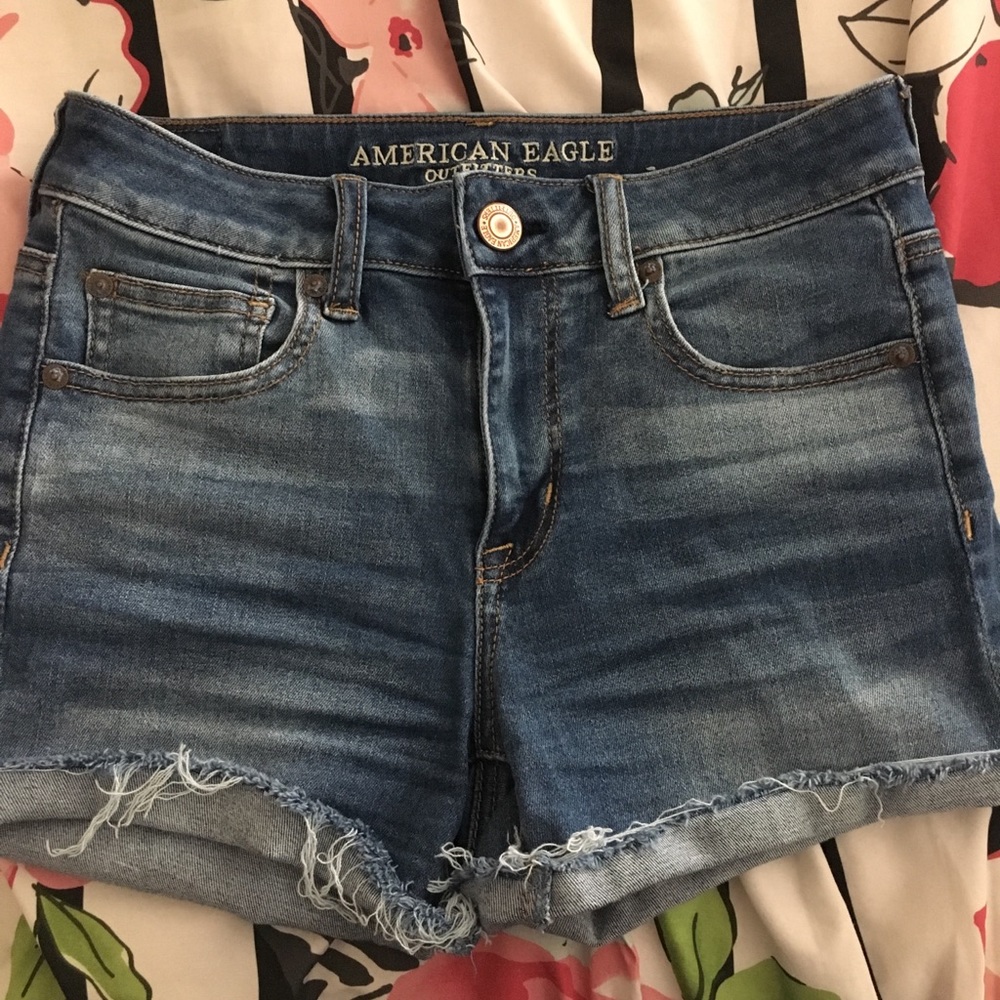 American Eagle hi rise jean shorts